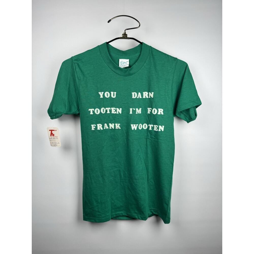NWT Vintage 1970’s Darn Tooten I’m With Frank Wooten Green Small 16.5x26